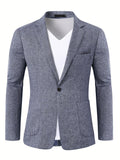 Joior Casual One Button Suit Jacket, Men's Blazer For Spring Fall