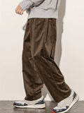 Joior Loose Fit Corduroy Pants, Men's Casual Stretch Sweatpants For Spring Summer