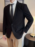 Elegant One Button Blazer, Men's Semi-formal Flap Pocket Suit Jacket For Banquet Business