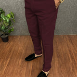 Joior Men's Chic Elegant Slacks, Solid Color Skinny Dress Pants For Business Banquet