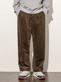 Loose Fit Corduroy Pants, Men's Casual Stretch Sweatpants For Spring Summer