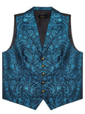 Joior Elegant Paisley Pattern Dress Waistcoat, Men's Retro Single Breasted V Neck Smart Suit Vest For Dinner Wedding Banquet