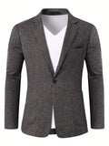 Joior Casual One Button Suit Jacket, Men's Blazer For Spring Fall