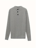 Joior 2All Match Knitted Cable Sweater, Men's Casual Warm Middle Stretch Stand Collar Pullover Sweater For Fall Winter