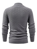 Joior All Match Knitted Sweater, Men's Casual Warm Middle Stretch Shawl Collar Pullover Sweater For Men Fall Winter