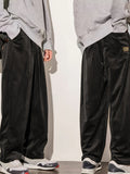 Joior Loose Fit Corduroy Pants, Men's Casual Stretch Sweatpants For Spring Summer