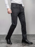 Joior Semi-formal Classic Design Slim Fit Suit Trousers, Men's Pants For Spring Summer Business Occasion