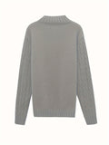 Joior 2All Match Knitted Cable Sweater, Men's Casual Warm Middle Stretch Stand Collar Pullover Sweater For Fall Winter