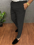 Joior Men's Chic Elegant Slacks, Solid Color Skinny Dress Pants For Business Banquet