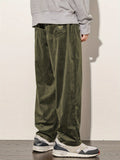 Joior Loose Fit Corduroy Pants, Men's Casual Stretch Sweatpants For Spring Summer