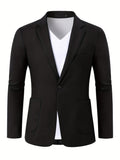 Joior Casual One Button Suit Jacket, Men's Blazer For Spring Fall