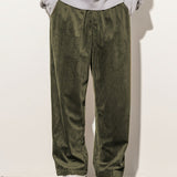 Joior Loose Fit Corduroy Pants, Men's Casual Stretch Sweatpants For Spring Summer