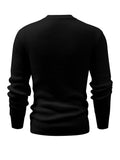 Joior All Match Knitted Sweater, Men's Casual Warm Mid Stretch Round Neck Pullover Sweater For Fall Winter