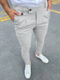 Joior Slim Fit Elegant Slacks, Men's Casual Vintage Style Slightly Stretch Dress Pants