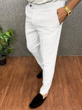 Joior Men's Chic Elegant Slacks, Solid Color Skinny Dress Pants For Business Banquet