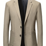 Joior Elegant Two Button Blazer, Men's Semi-formal Lapel Suit Jacket For Business