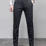 Joior Semi-formal Classic Design Slim Fit Suit Trousers, Men's Pants For Spring Summer Business Occasion