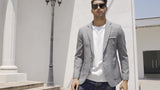 Joior Casual One Button Suit Jacket, Men's Blazer For Spring Fall