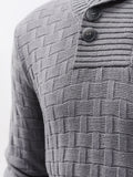 Joior All Match Knitted Sweater, Men's Casual Warm Middle Stretch Shawl Collar Pullover Sweater For Men Fall Winter