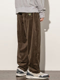 Joior Loose Fit Corduroy Pants, Men's Casual Stretch Sweatpants For Spring Summer