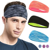 Joior 3PCS Sweatband for Men Women Elastic Sport Hairbands Head Band Yoga Headbands Headwear Headwrap Sports Workout Hair Accessories