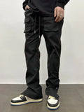 Joior Trendy Drawstring Cargo Pants, Men's Multi Flap Pocket Trousers, Casual Outdoor Pants, Men's Work Pants Outdoors Streetwear