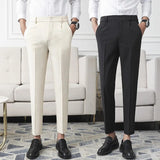 Joior New Men Non-iron fabric Dress Pants Slim Straight Black Apricot Dark Gray Casual Suit Pants Male Business Little Feet Suit Pants