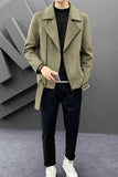 Joior Autumn Winter New Men's Fashion Business Self-cultivation Leather Fleece Tailored Woolen Coat Men Casual Solid Color Jacket