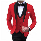 Joior Costume Homme Italian Business Slim Fit 3 Pieces Royal Blue Men's Suits Groom Prom Tuxedos Groomsmen Blazer for Wedding