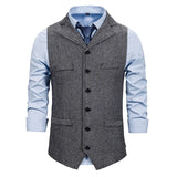 Joior Autumn Business Vest Men's Clothing Male Lapel Casual Men Suit Vest With Pockets Vest Outerwear Chaleco Hombre