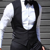 Joior Black Men Vest for Wedding Groom One Piece Slim Fit Suit Waistcoat Solid Color Male Fashion Coat