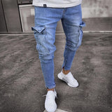 Joior Autumn Men Jeans Casual Pants New Fashion Frayed Slim Fit Long Denim Pants Hole Jeans