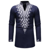 Joior African Tribal Dashiki Longline Shirt Brand New Slim Long Sleeve Mandarin Collar Dress Shirt Men African Clothing Camisa