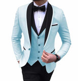 Joior Costume Homme Italian Business Slim Fit 3 Pieces Royal Blue Men's Suits Groom Prom Tuxedos Groomsmen Blazer for Wedding