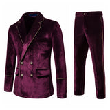 Joior Men's High-end Velvet Suits  Dress Jacket Party Costumes Jacket and Pants