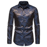 Joior Fashion New Men's Long Sleeve Button Shirt personality Rose Print Casual Shirt Slim Dress Shirt