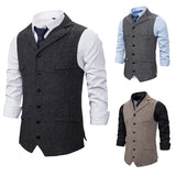 Joior Autumn Business Vest Men's Clothing Male Lapel Casual Men Suit Vest With Pockets Vest Outerwear Chaleco Hombre