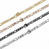 Joior Fashion New Figaro Chain Necklace For Men Punk Silver Color Stainless Steel Long Necklace Men Hip Hop Jewelry Gift