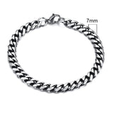 Joior 3-11mm Chunky Miami Curb Chain Bracelet for Men, Stainless Steel Cuban Link Chain Wristband Classic Punk Heavy Male Jewelry