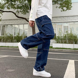 Joior Men Wide Leg Jeans Hip Hop Casual Men's Straight Baggy Denim Pants Streetwear Skateboard Pant Neutral Trousers Plus Size S-5XL