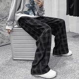 Corduroy Pants Men Fashion Retro Casual Plaid Pants Men Streetwear Hip Hop Loose Straight Trousers Male Large Size S-5XL