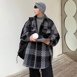 Joior Autumn Plaid Jacket Men Fashion Retro Pocket Casual Jacket Men Streetwear Korean Loose Lapel Coat Mens Outerwear M-2XL