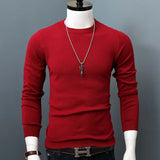 Joior 2024 Men Autumn Winter Fashion Long Sleeve O-Neck Casual Knit Sweater Male Solid Color All-match Cashmere Sweater Pullover