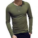 Joior Fashion Men's T-shirt Casual O-neck Long Sleeve Slim Outdoor Sports Top