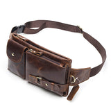 Joior Genuine Leather Waist Packs Men Waist Bags Fanny Pack Belt Bag Phone Bags Travel Waist Pack Male Small Waist Bag Leather