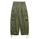 Joior Multi-Pocket Cargo Pants Men's Casual Solid Colour Straight Pants Baggy Wide-leg Cropped Pants Men Ankle-length Pants