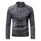 Joior Fashion Spring Casual Jacket Mens Velvet Streetwear Denim Jacket  Stand Collar Jean Jackets Male Slim Fit Coat Outerwear