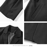 Joior Brown Black Blazer Men Fashion Society Mens Dress Jacket Korean Loose Casual Suit Jacket Mens Office Formal Jacket S-2XL