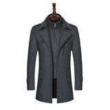 Joior Fashion Winter Mens Wool Blends Double Collar Thick Jacket Single Breasted Trench Coat Men Size M-3Xl Brand Outdoor Warm Soft