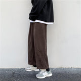 Joior Men Casual Pants Plus Size 3XL Solid Corduroy Straight Trousers Male Loose Ins Chic Elastic Waist Trendy Korean Style Streetwear